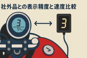 モンキー１２５シフトインジケーター社外品との表示精度と速度比較