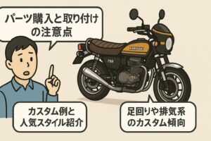 モンキー125　z2仕様　パーツ購入と取り付けの注意点