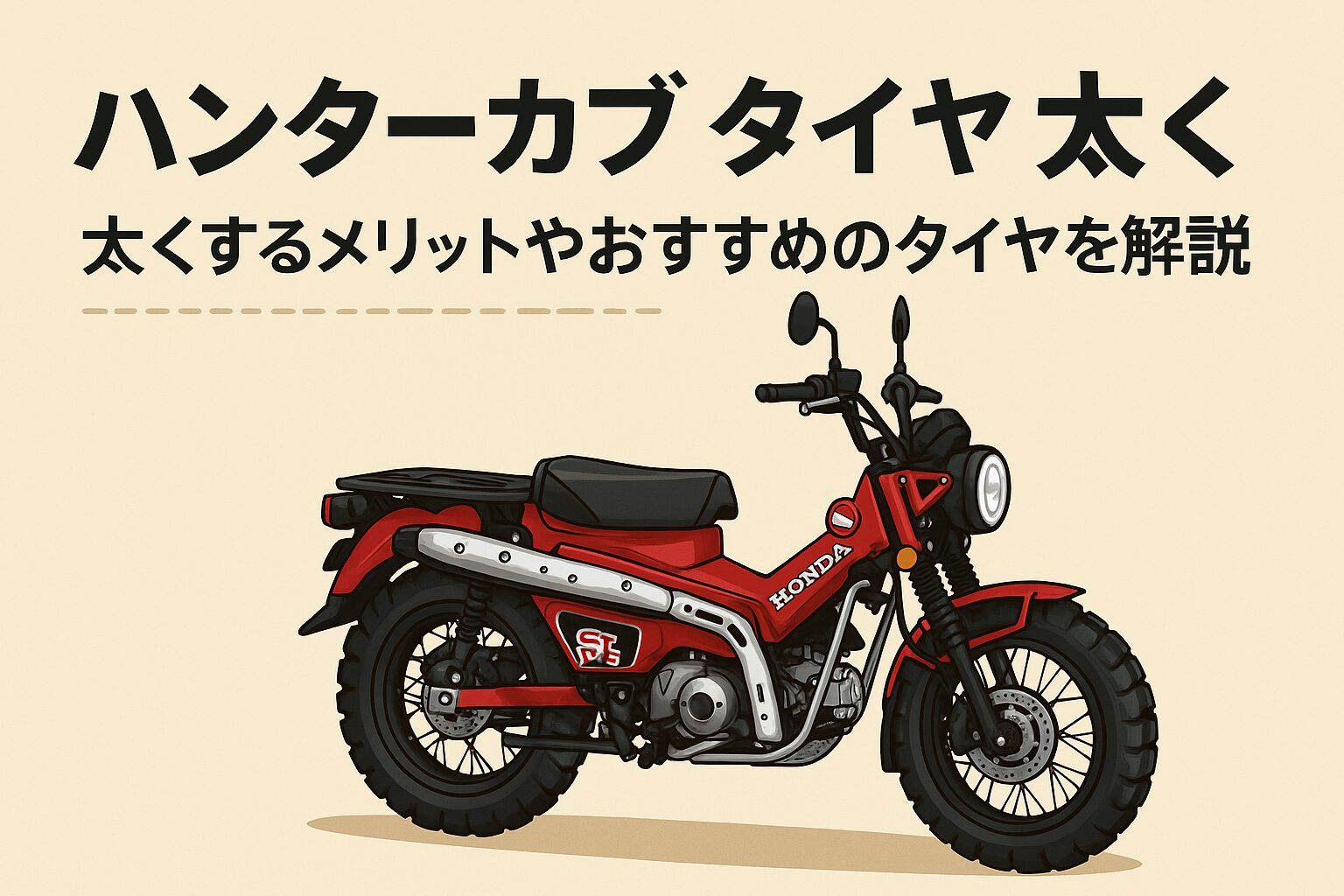 ハンターカブ　タイヤ　太い