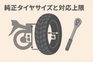 ハンターカブ 純正タイヤサイズと対応上限